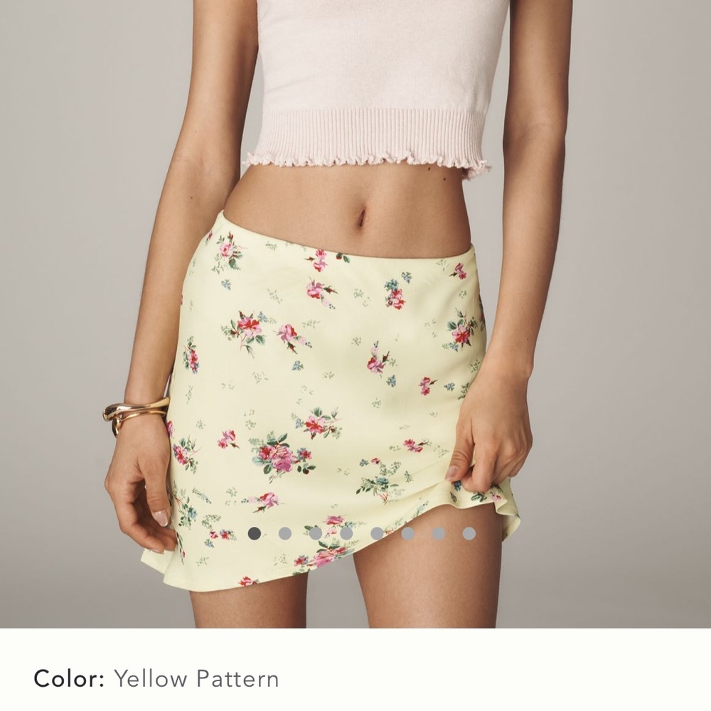 Anthropologie Tilda Floral Yellow Skirt